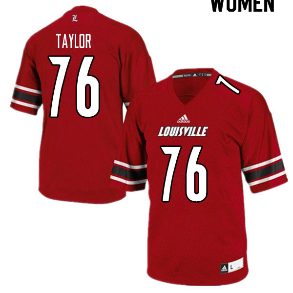 Women #76 Travis Taylor Louisville Cardinals College Football Jerseys Sale-Red